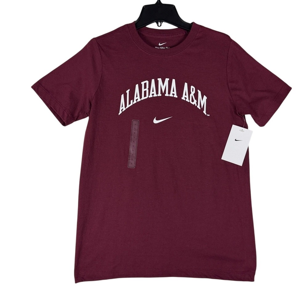 Nike Alabama A&M Bulldogs Crew Neck Graphic T-Shirt Deep Maroon Large B11377 NWT